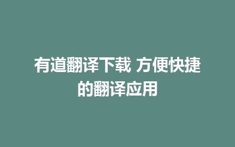 有道翻译下载 方便快捷的翻译应用