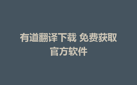 有道翻译下载 免费获取官方软件