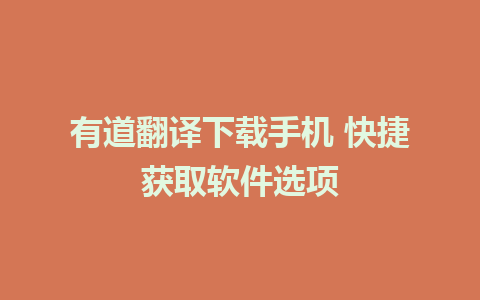 有道翻译下载手机 快捷获取软件选项