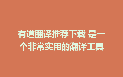 有道翻译推荐下载 是一个非常实用的翻译工具