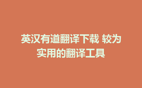 英汉有道翻译下载 较为实用的翻译工具